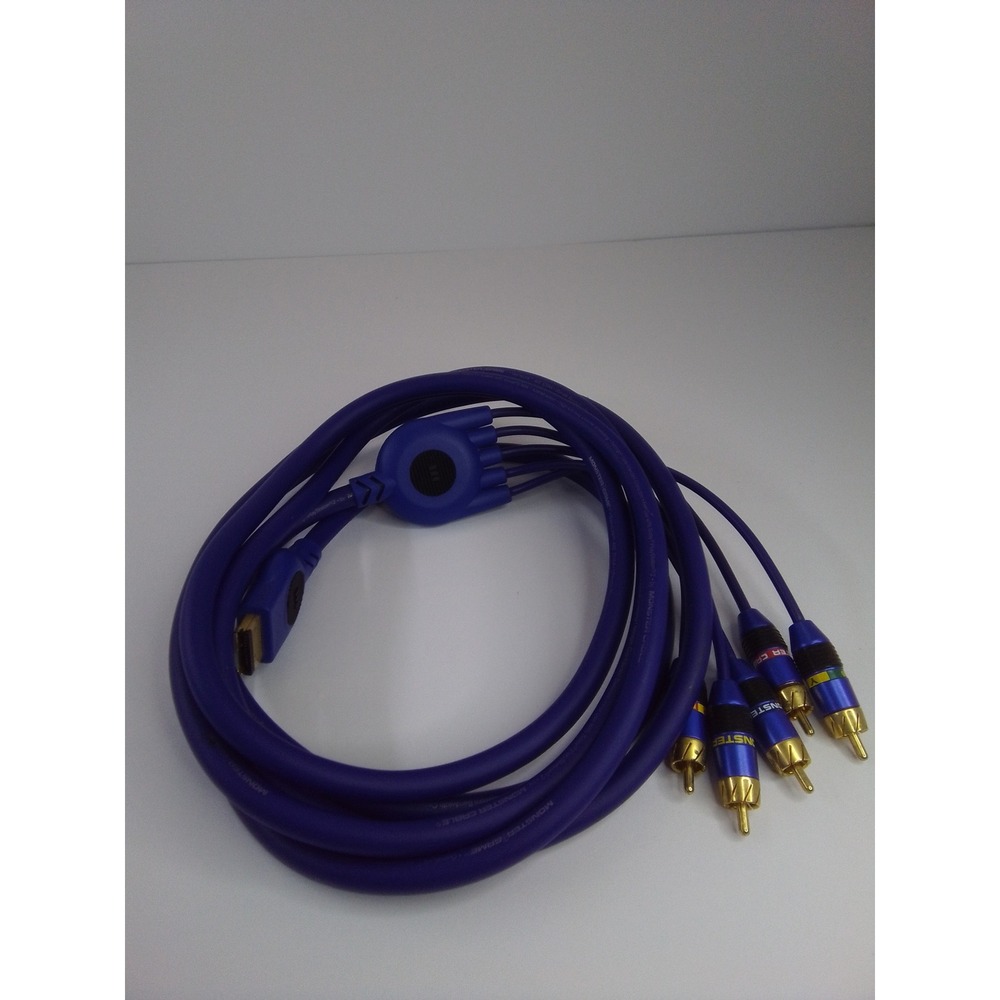 Monster GameLink 400 Component Video AV Cable Blue for Playstation 2 or 3 Used